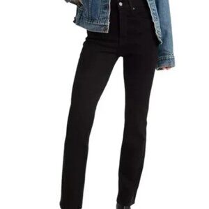 LEVI'S Women's 724 High Rise Slim Straight Jeans Sz 30 x 32 Black